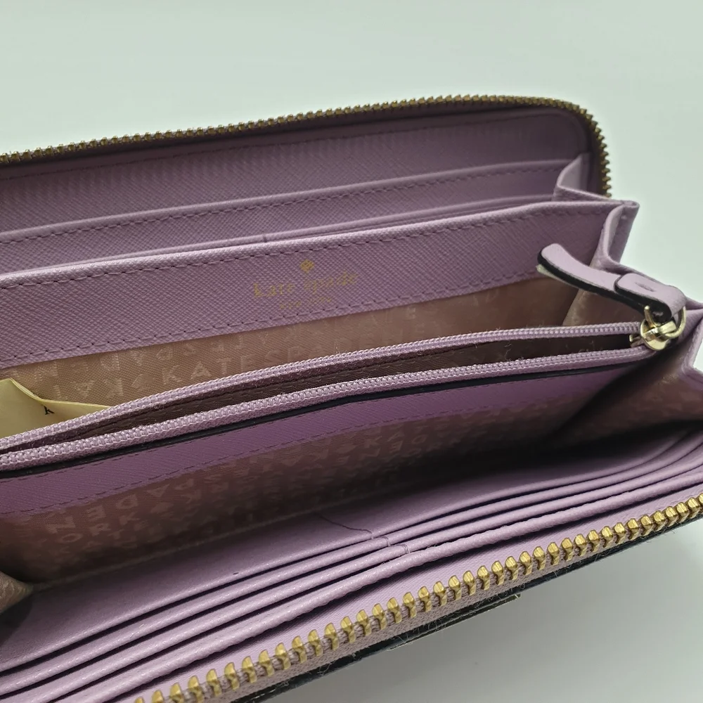 Kate Spade New York Newbury Lane Neda Purple Lilac Leather Wallet - Picture 4 of 16